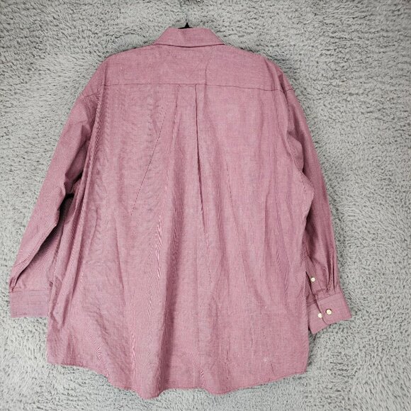 Tommy Hilfiger Shirt Mens 17 Red Check The Lifetime Collar 100% Cotton Button - Picture 8 of 9